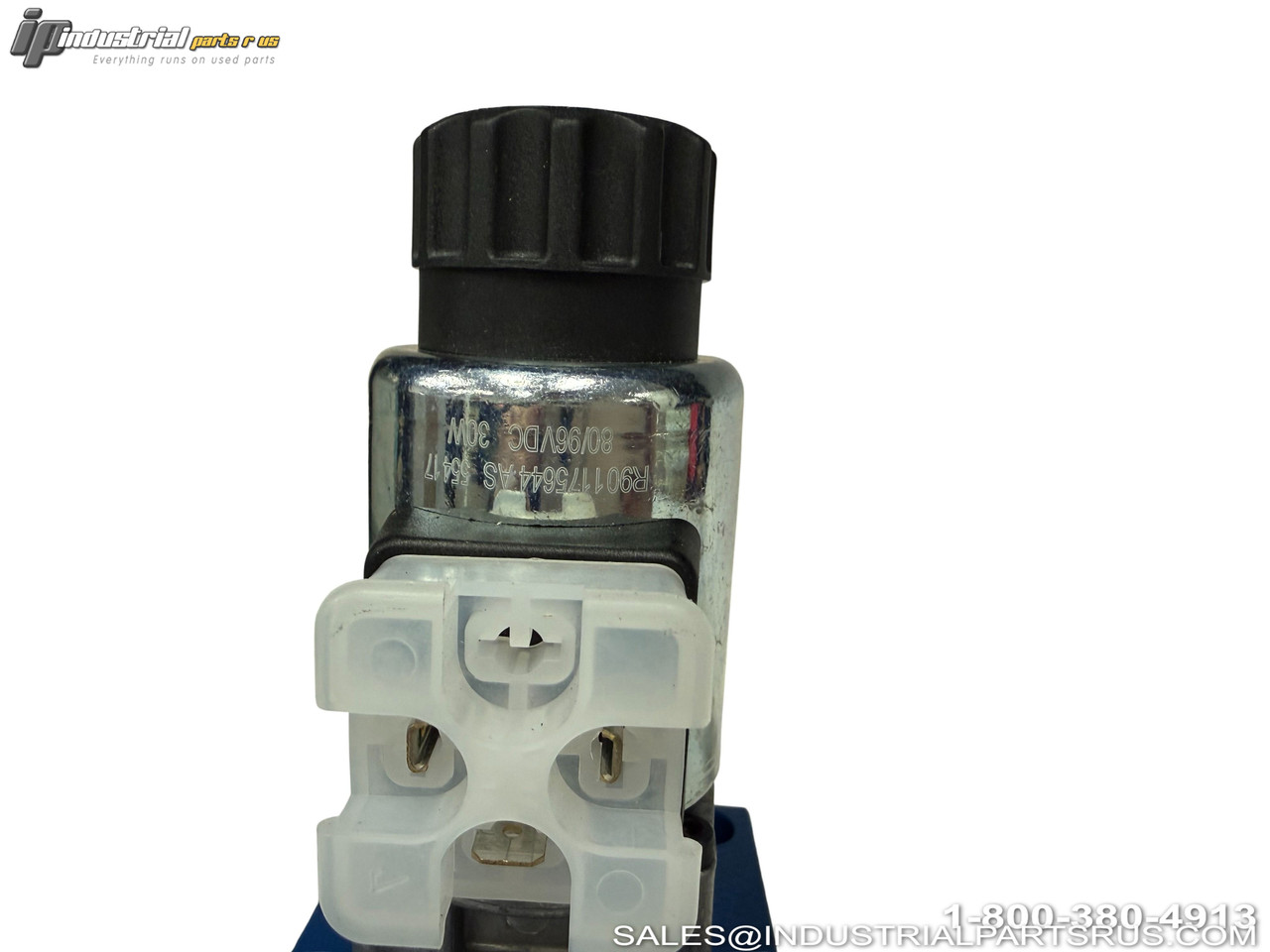 Rexroth R900082238 Solenoid Valve with Black Knob Control White Terminal Block and Metal Body Industrial Valve Component