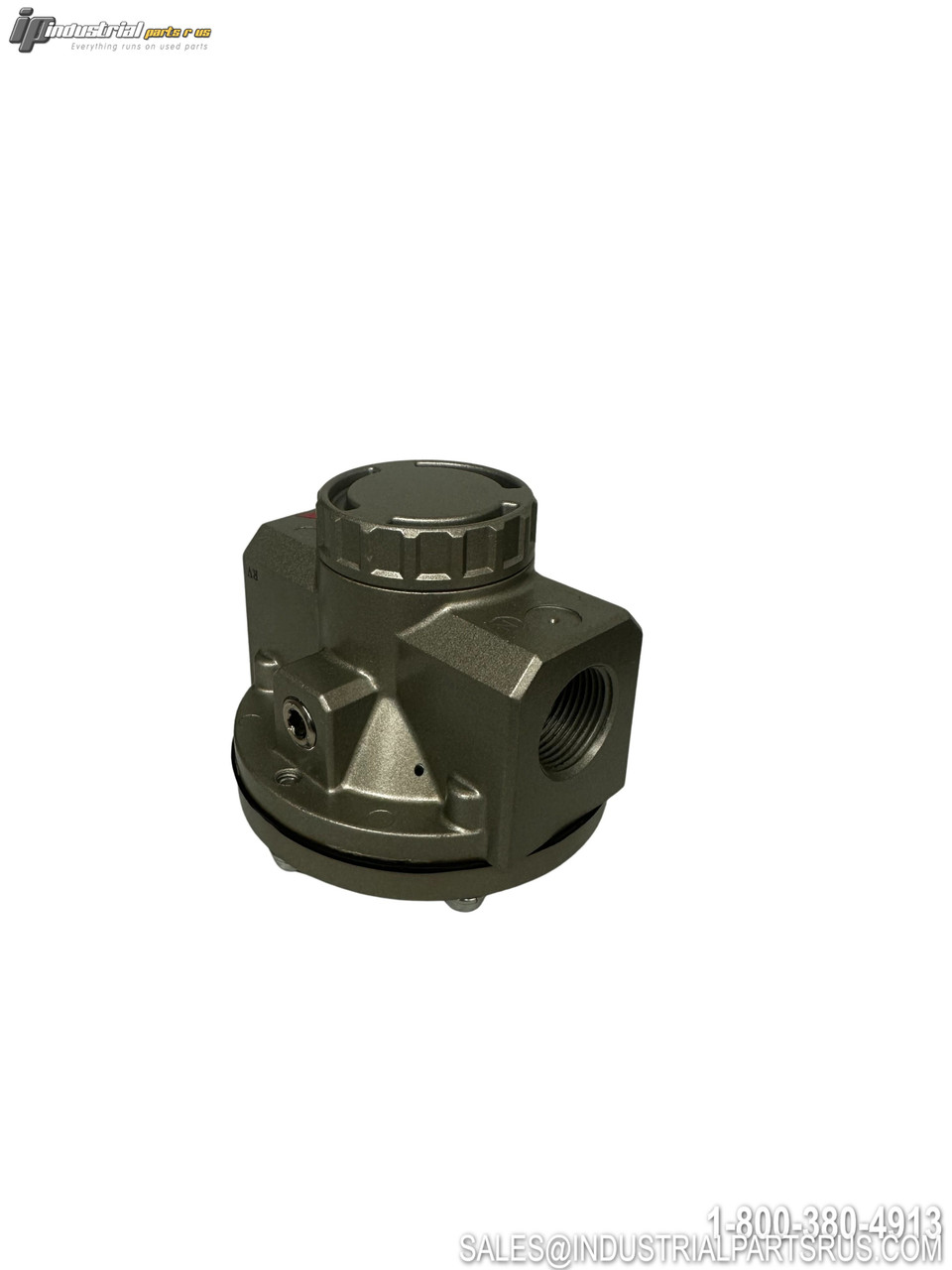 SMC XTO-1719 Pneumatic Valve with Threaded Ports and Adjustable Top Cap Green Anodized Aluminum Body