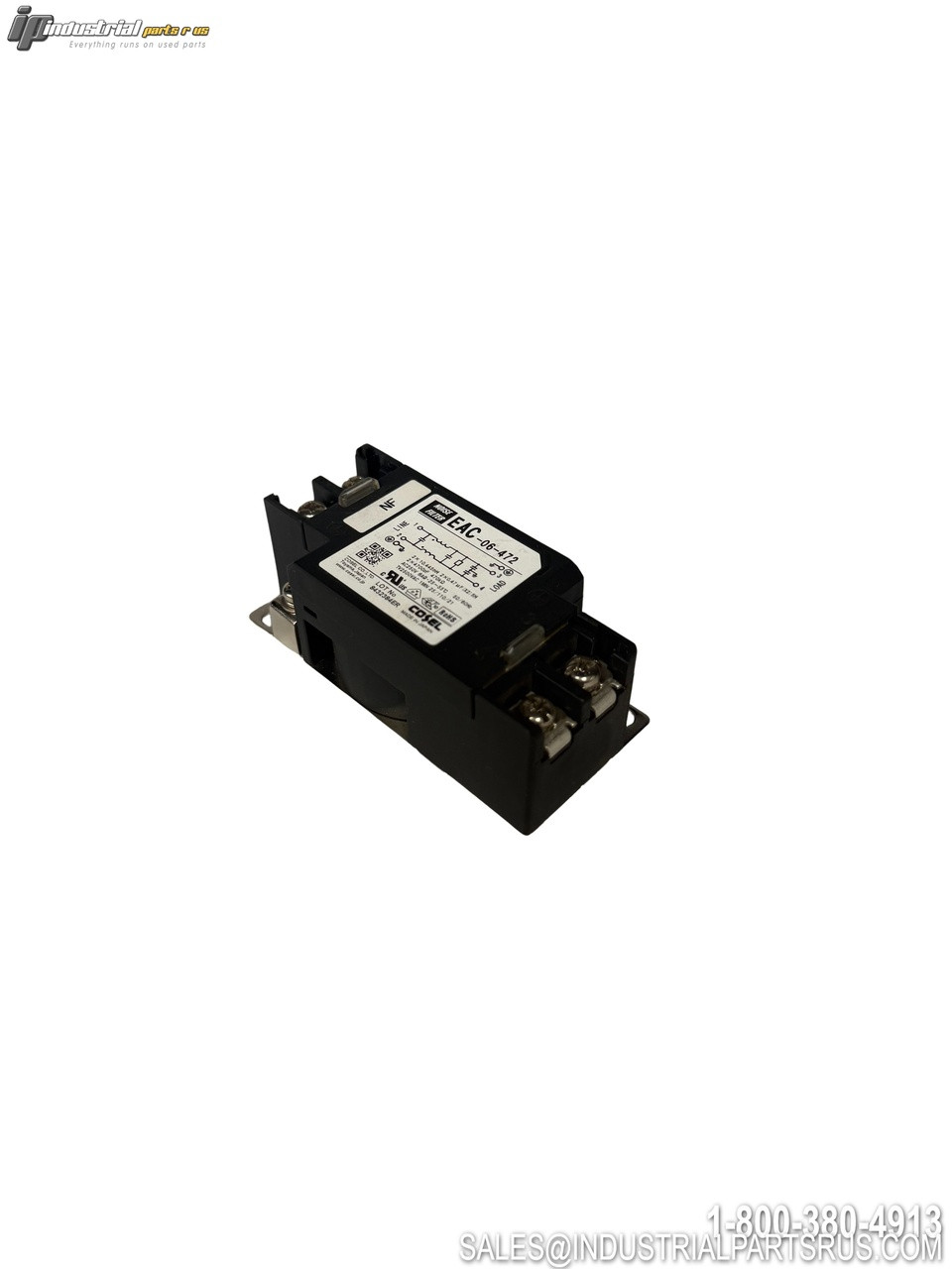 COSEL EAC-06-472 Power Line Filter with Screw Terminals and Mounting Bracket Black Housing