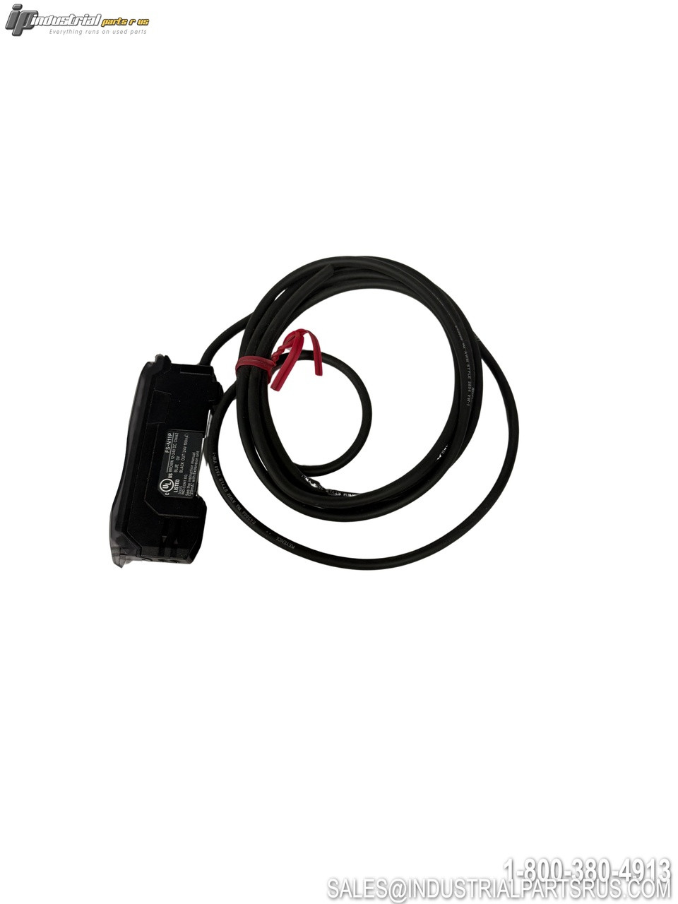 keyence fs-n11p fiber optic sensor amplifier with black cable and red wire connections industrial automation