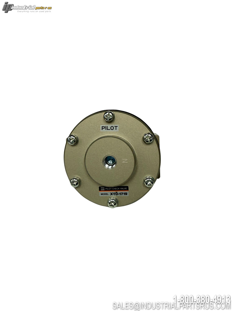 SMC XTO-1719 Pneumatic Pilot Check Valve with 6-Bolt Mounting Flange and Central Pilot Port