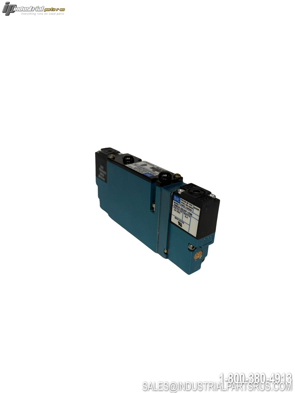 mac 92b-eab-000-dm-ddap-1dm Solenoid Valve Blue Housing Black Terminal Blocks Side View Industrial Control