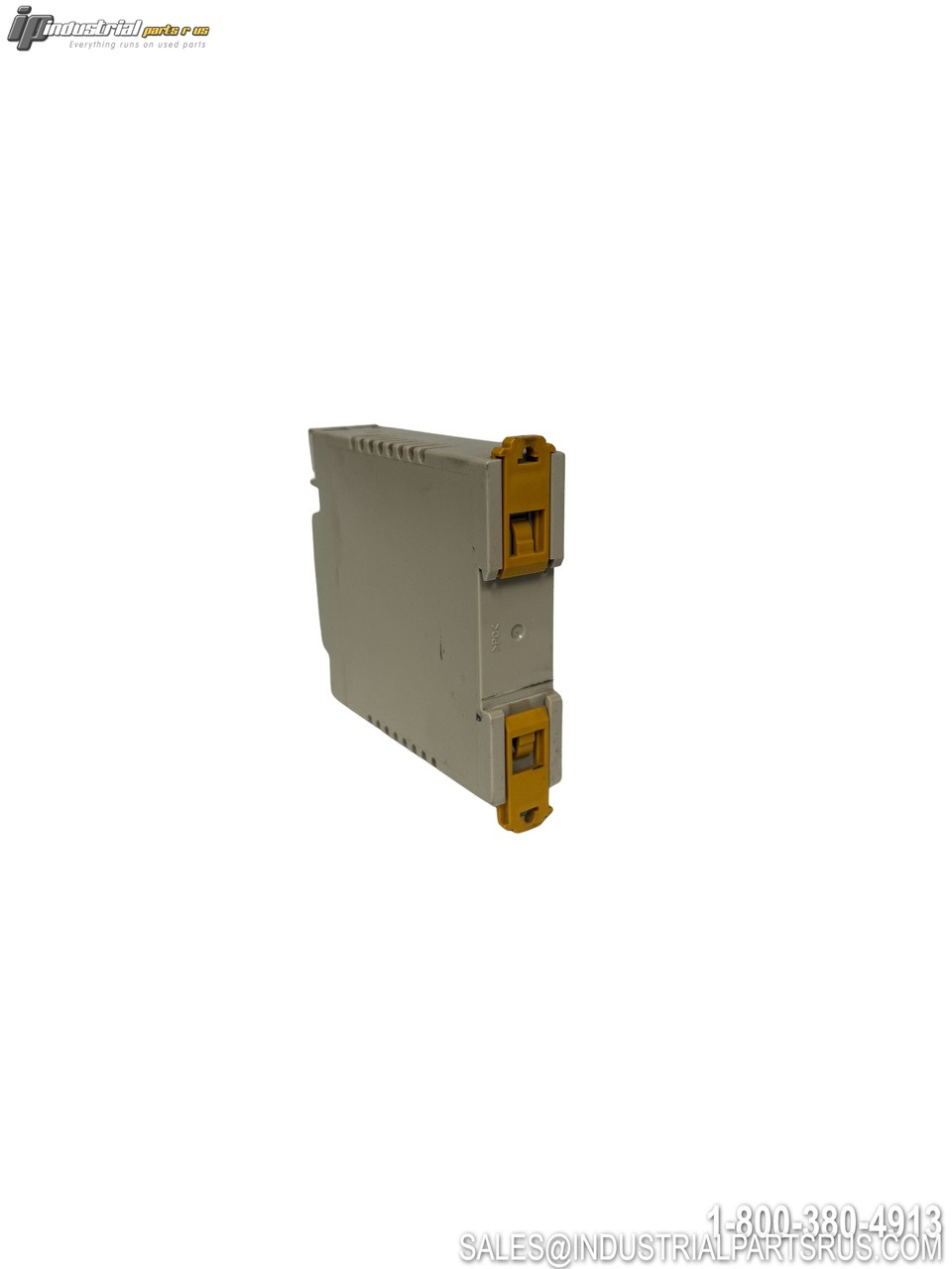 OMRON S8VS-03024 Switching Power Supply Module with Yellow Terminal Blocks and Gray DIN Rail Mount Housing