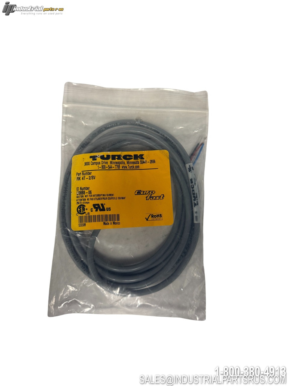 TURCK RK 4T-2/SV Actuator Sensor Cable Gray PVC