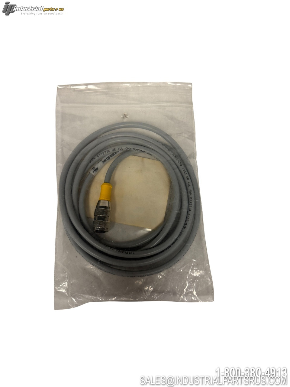 Turck RK 4 23T-2/SV Connection Cable with M12 Connector Yellow Boot Gray Industrial Ethernet Cable