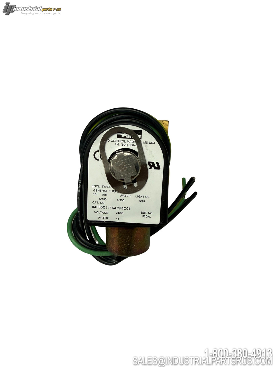 Parker 04F35C1116ACF4C01 Solenoid Valve 24/60V 11W General Purpose Air Water Light Oil 6/150 5/160 PSI