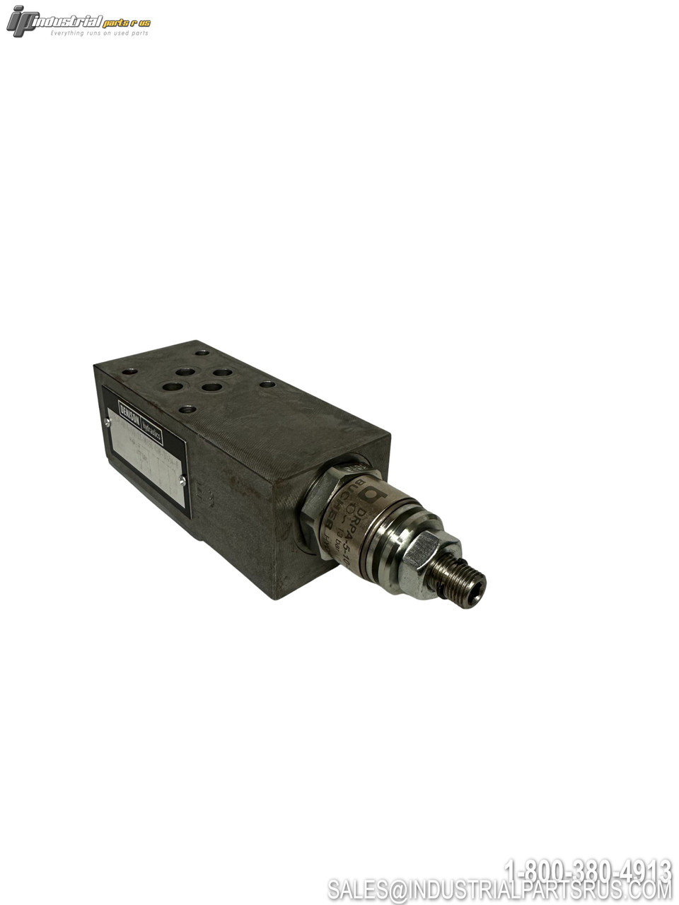 Parker ZDR-P-01-1-S0-D1-M330 Hydraulic Pressure Relief Valve with Threaded Cartridge and Mounting Block