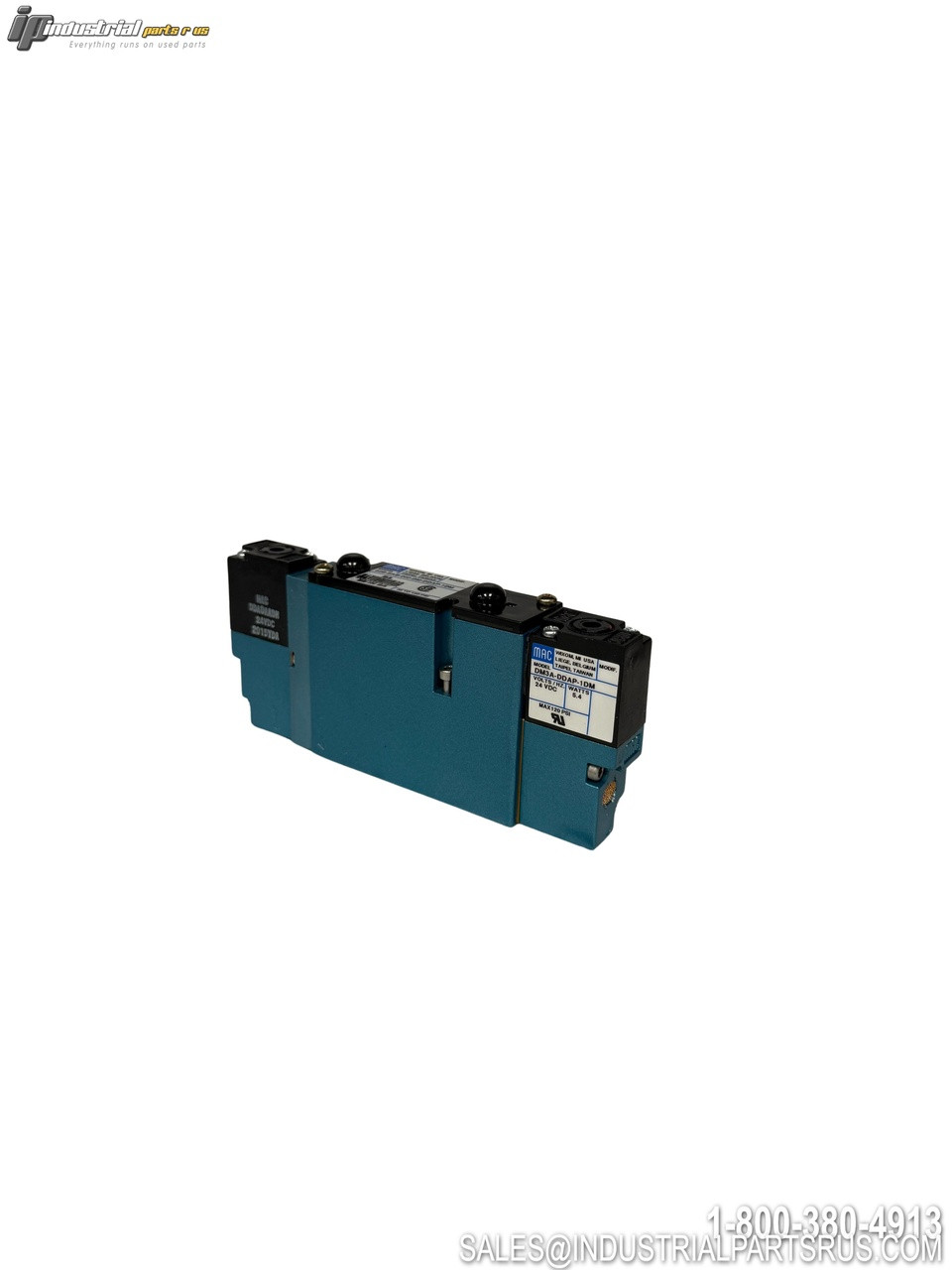 MAC 92B-EAB-000-DM-DDAP 1DM Solenoid Valve with electrical connections and mounting ports blue housing black top section
