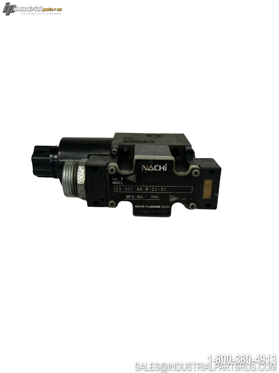 NACHI SS-G01-AR-R-C1-31 Pneumatic Valve with Threaded Port and Mounting Holes Black Housing