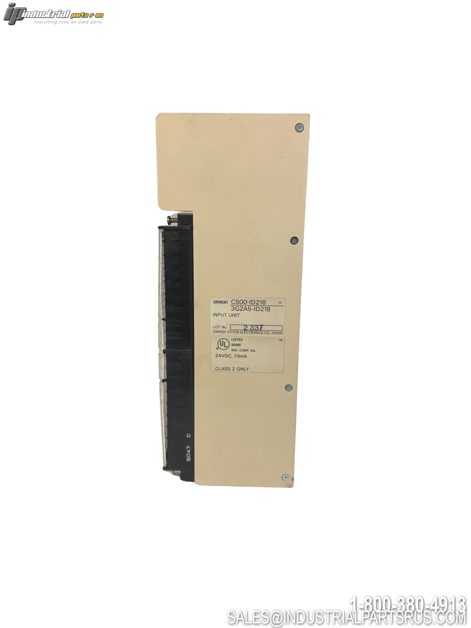 Omron C500-ID218 used digital input I/O module 24VDC 10mA beige housing with terminal connections and mounting tabs