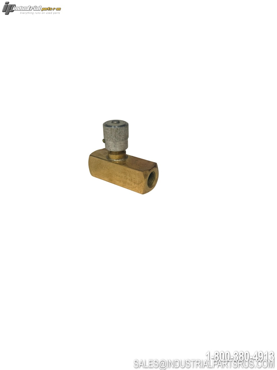 Parker Pf400b/4a789a Hydraulic Flow Control Valve Brass Body Threaded Ports Adjustable Needle Valve