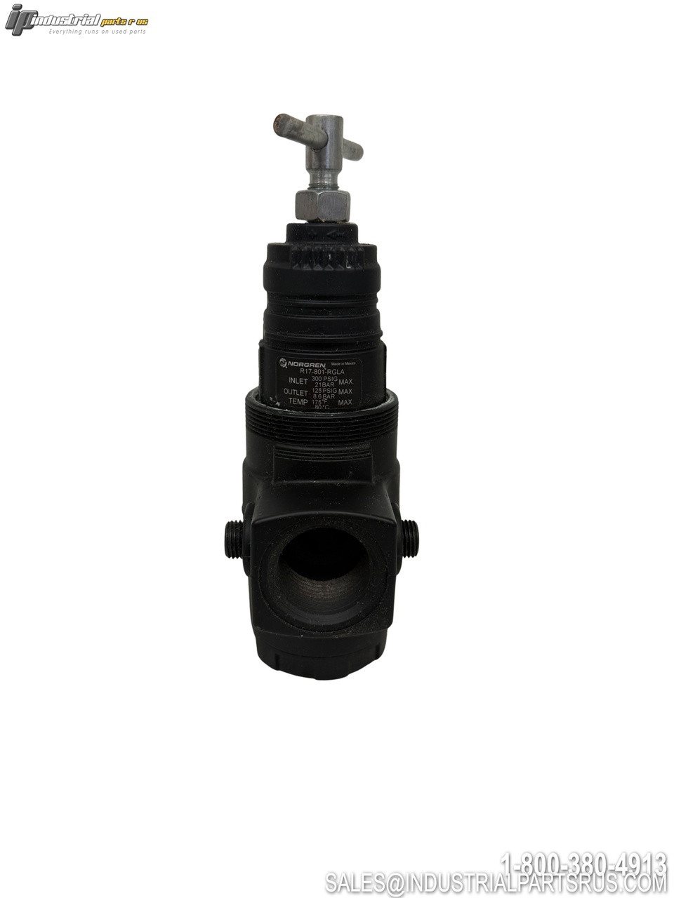 Norgren R17-801-RGLA Air Regulator with Pressure Relief Valve 300 PSI Maximum Inlet Pressure Black Housing