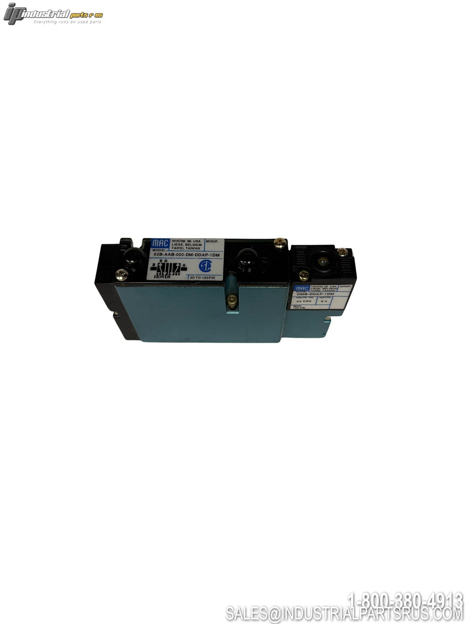 mac 92b-aab-000-dm-ddap-1dm Pneumatic Valve with Terminal Connections and Mounting Brackets Industrial Automation