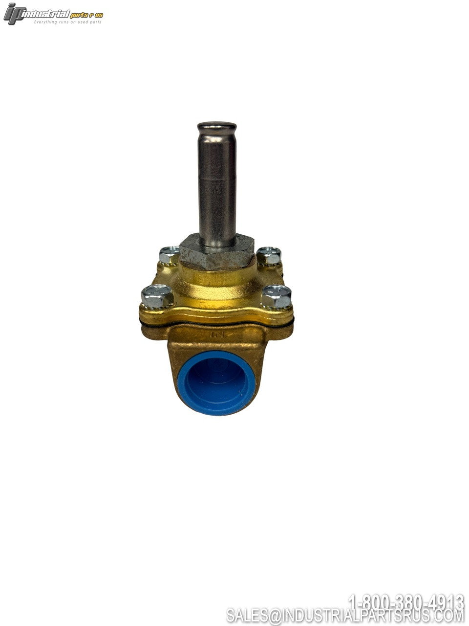 Parker 12f23c2148a3f Solenoid Valve with Brass Body Blue Port Connection and Mounting Bolts Product Photo