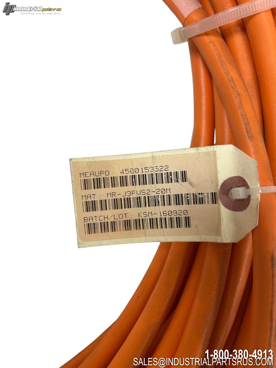 Meaupo MR-J3PWS2-20M Power Cable Orange Wire Bundle with Product Label Batch KSM-160920
