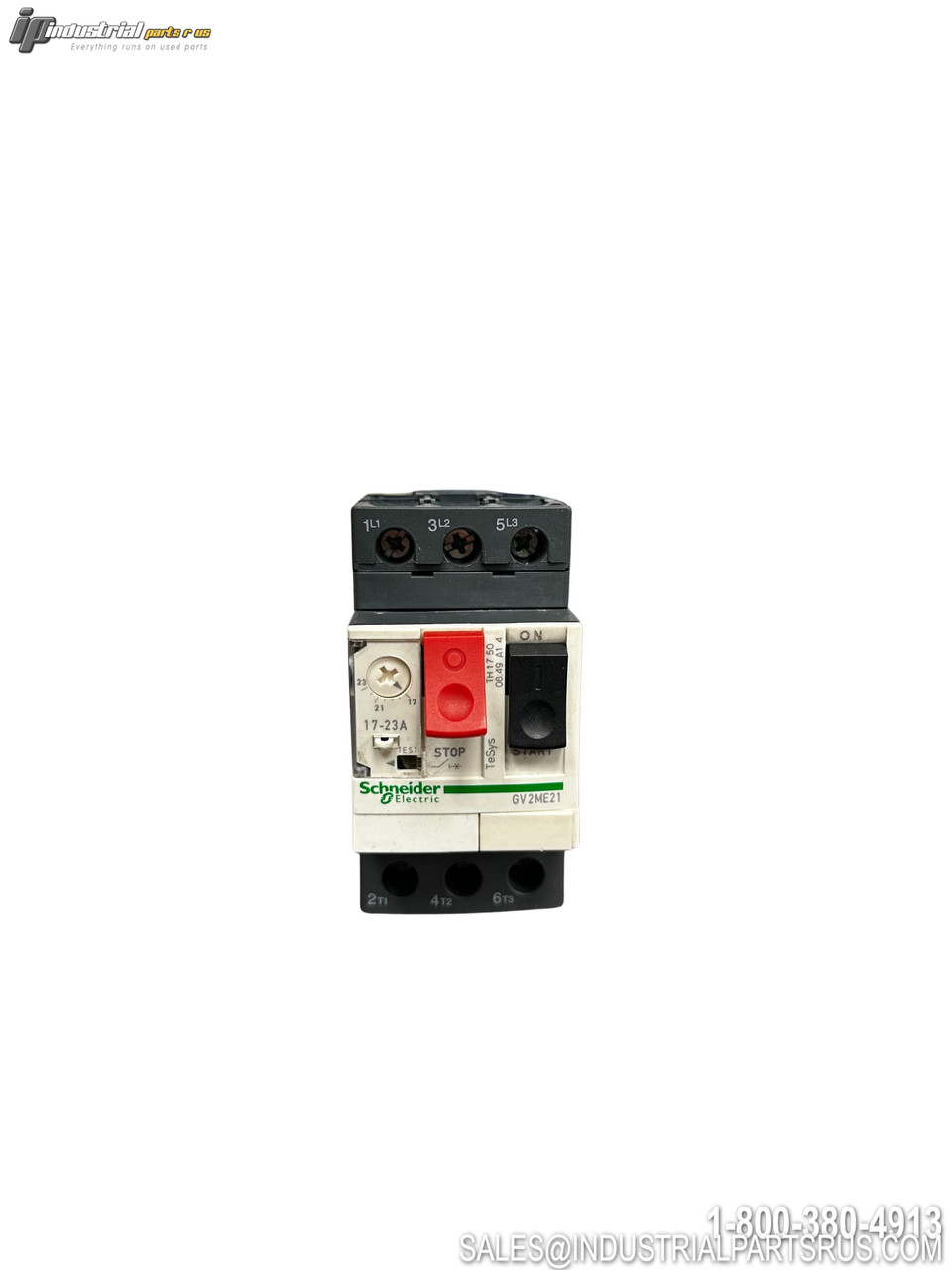 Schneider Gv2me21 Motor Starter with Manual Reset Button Three Phase Terminal Connections and Trip Adjustment Dial