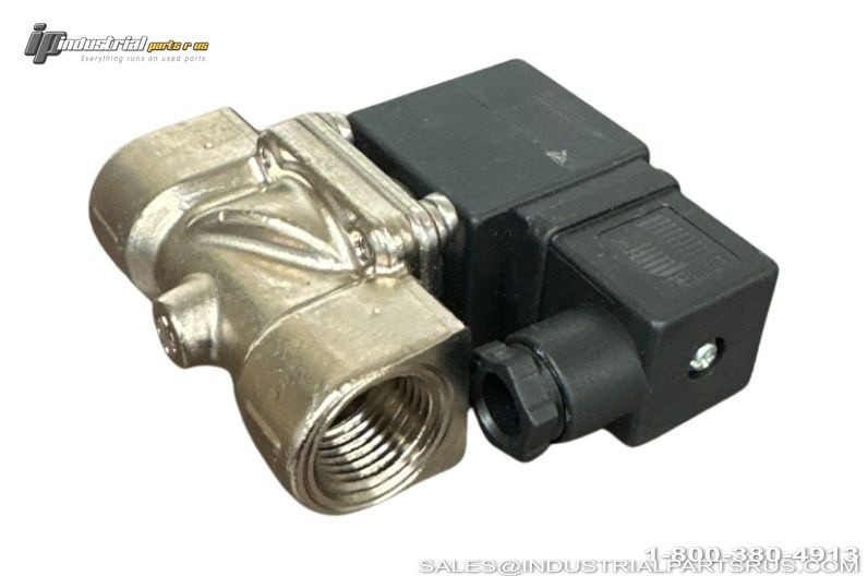 GRANZON E4B19-00V-01 Solenoid Valve with threaded ports and electrical connector right side view
