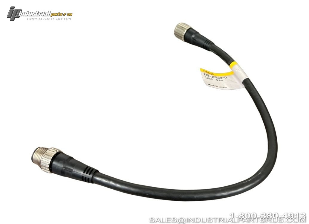 OMRON F39-JCR2B-D Extension Cable with M12 Connectors Black Industrial Cable Right Side View