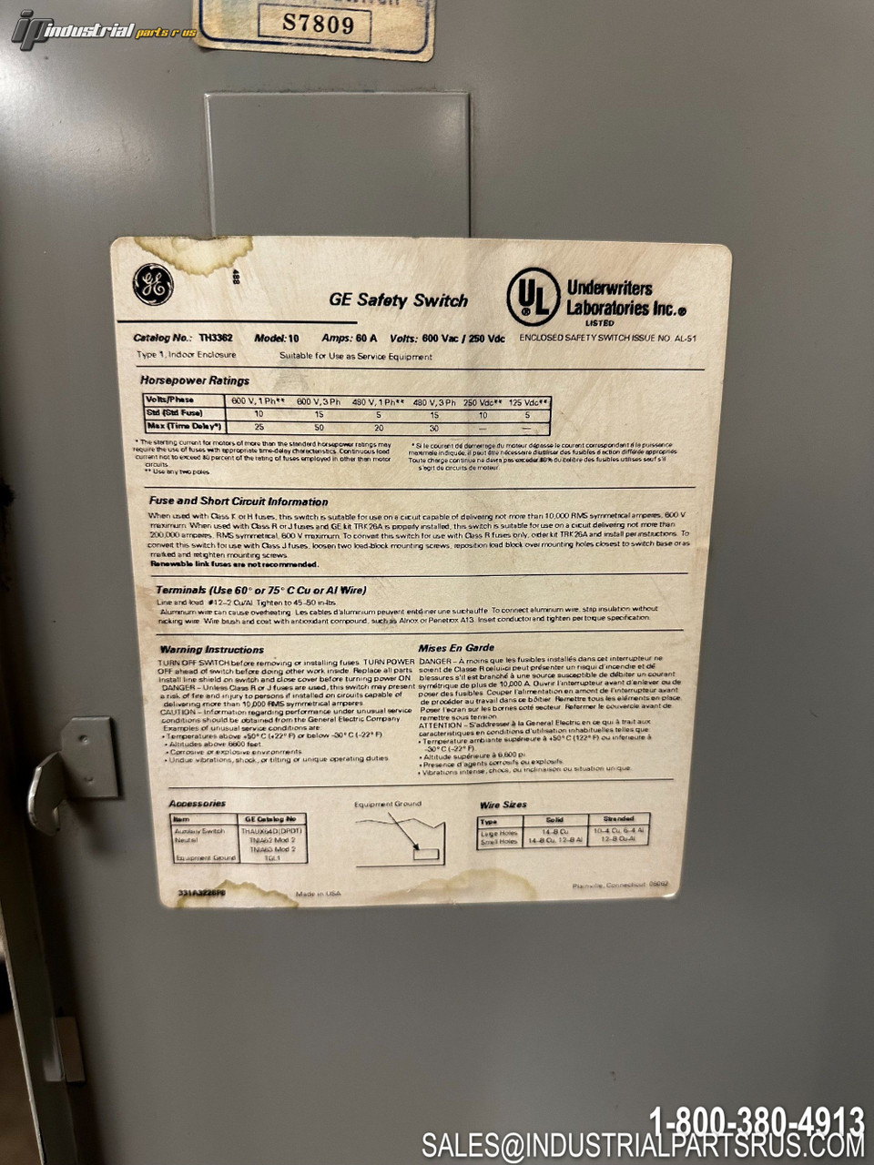 Used - Good GE NP1578000C Disconnect Image 5