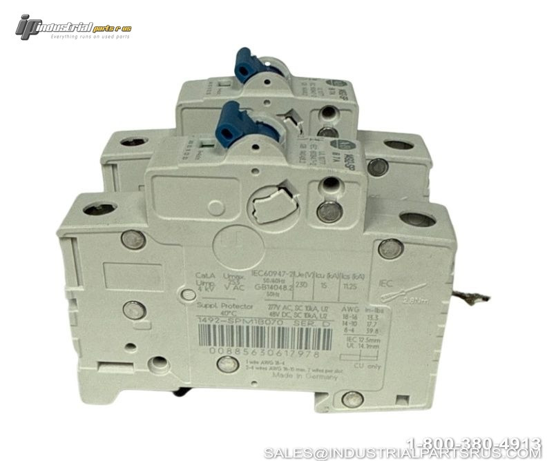 Allen-Bradley 1492-SPM1B070 Nameplate Showing Model Number and Specifications