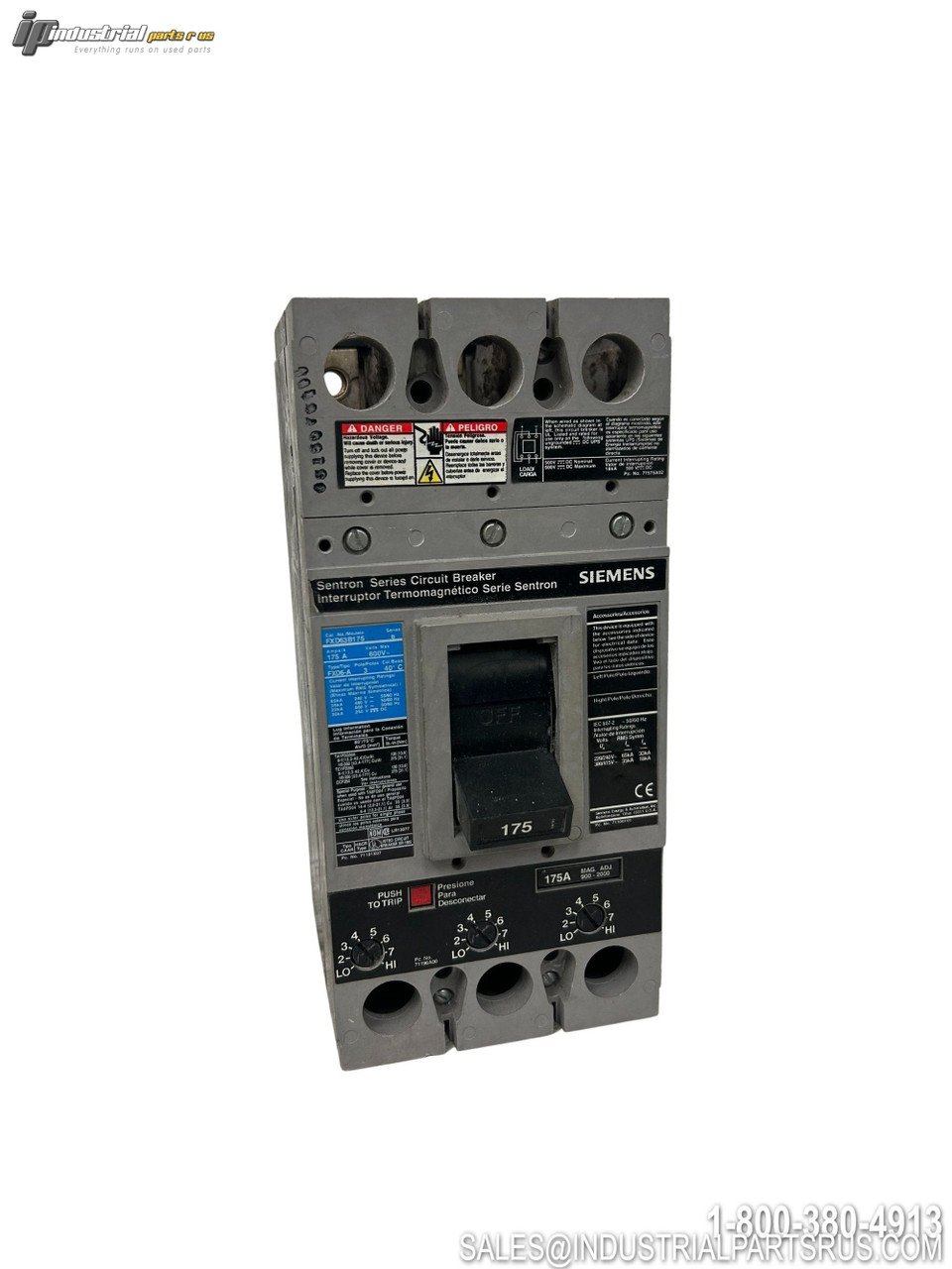 Siemens FXD63B175 Circuit Breaker - Photo 1