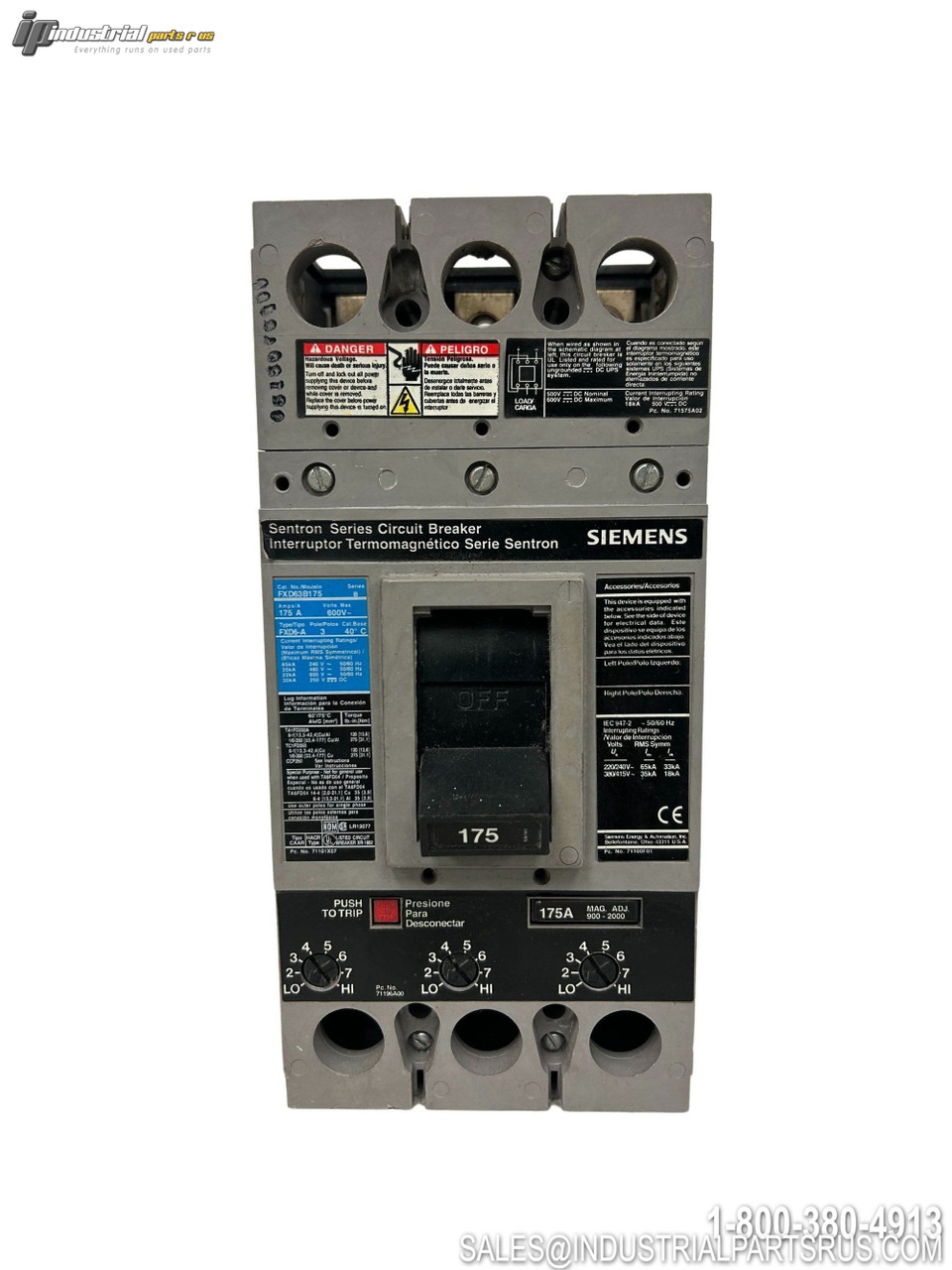 Siemens FXD63B175 Circuit Breaker Image 2