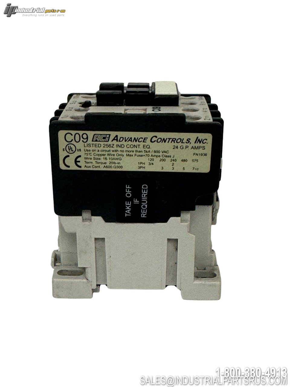 Advance control C09 Contactor View 3 - Used - Good