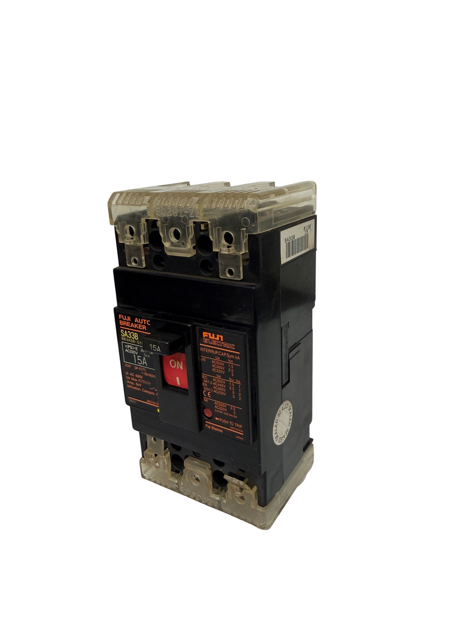 Fuji Electric SA33B BB3ASB-015 15A 3 Pole 600VAC Auto Circuit Breaker