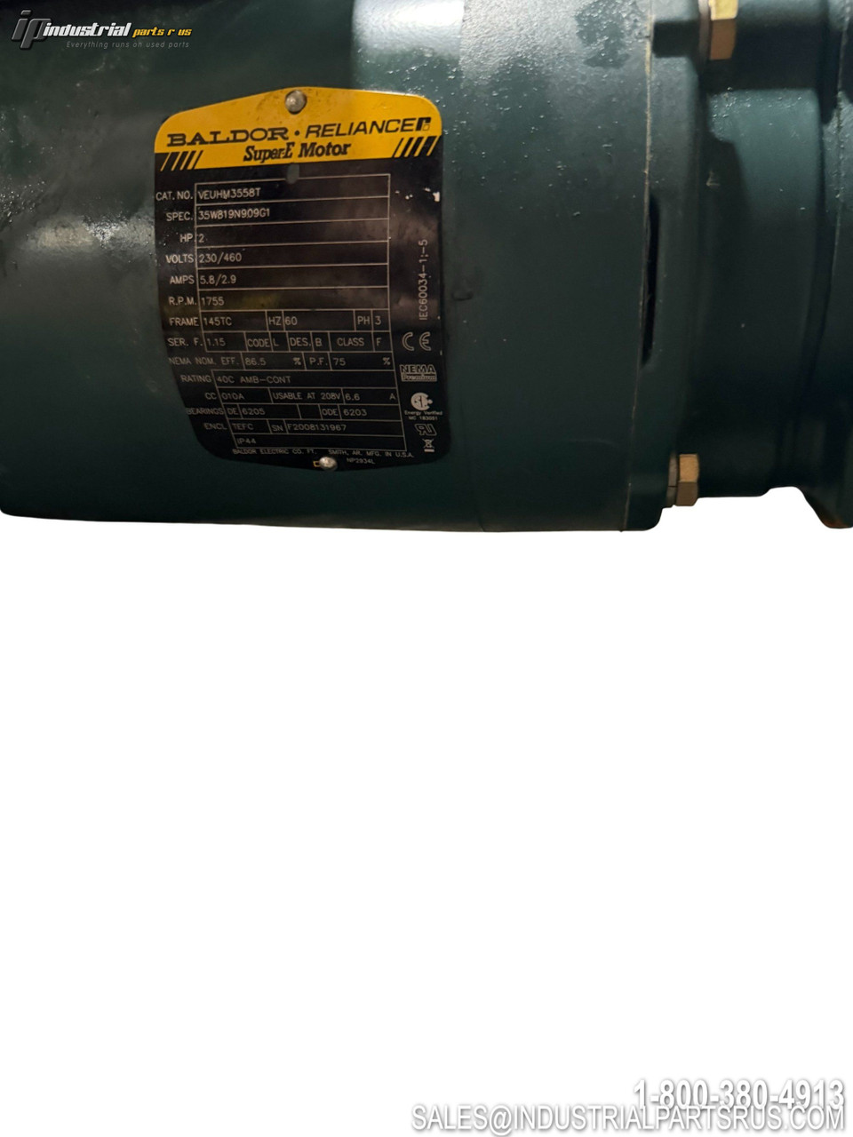 Baldor VEUHM3558T AC Motor - Photo 4 - Used - Good