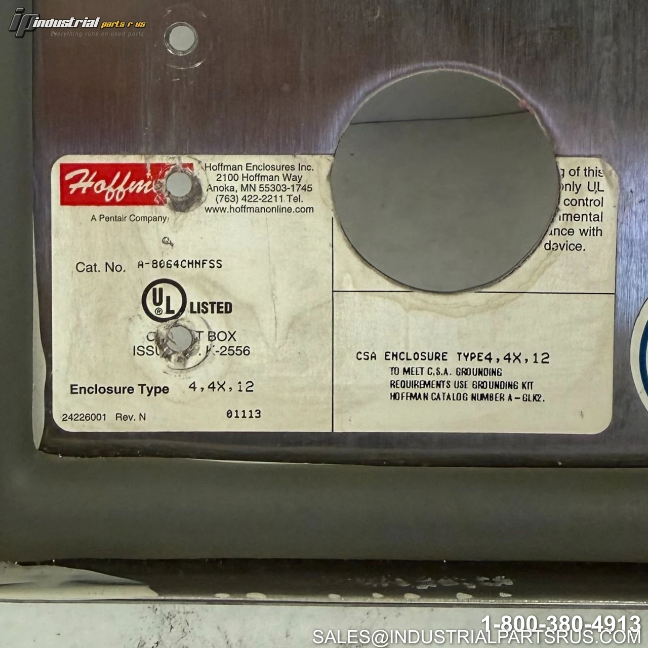 HOFFMAN A-8064CHNFSS Electrical Enclosure Image 5
