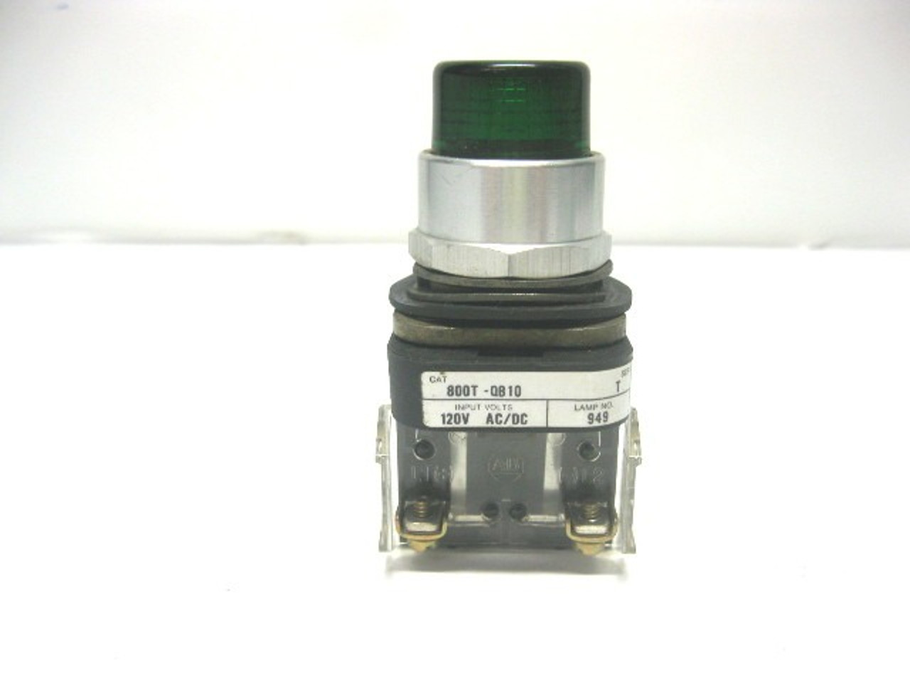 Allen Bradley 800T-QB10 Green Illuminated Momentary Pushbutton 120 Vac/Vdc