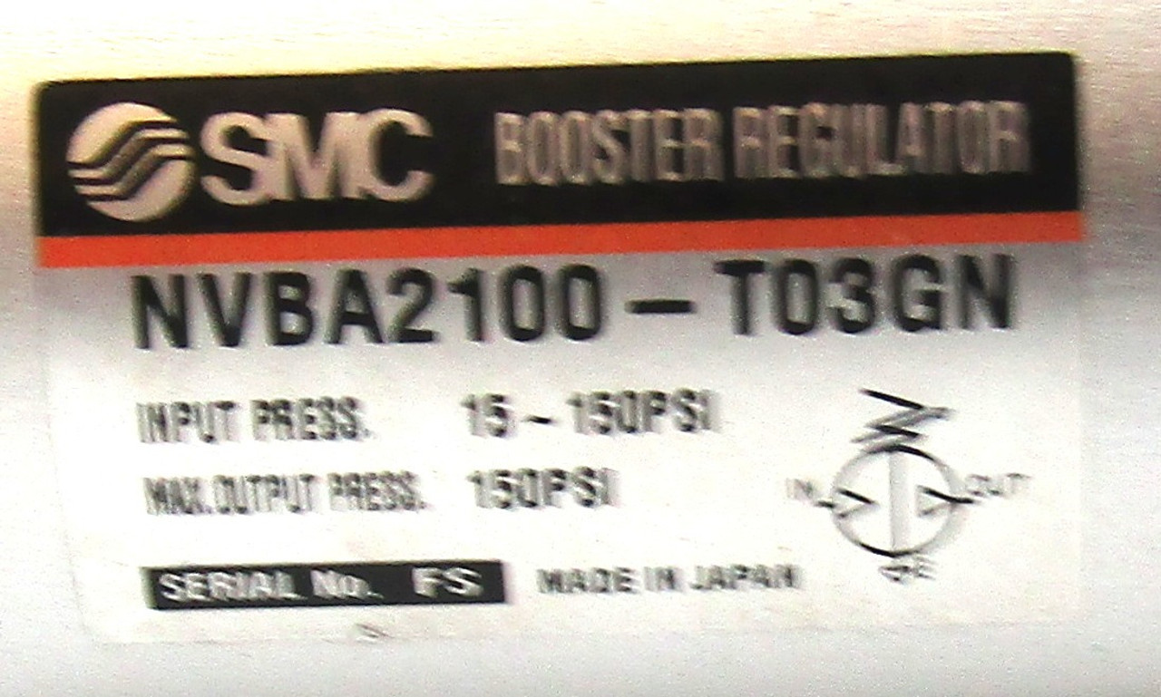 Smc NVBA2100-T03GN Booster Regulator 150 PSi