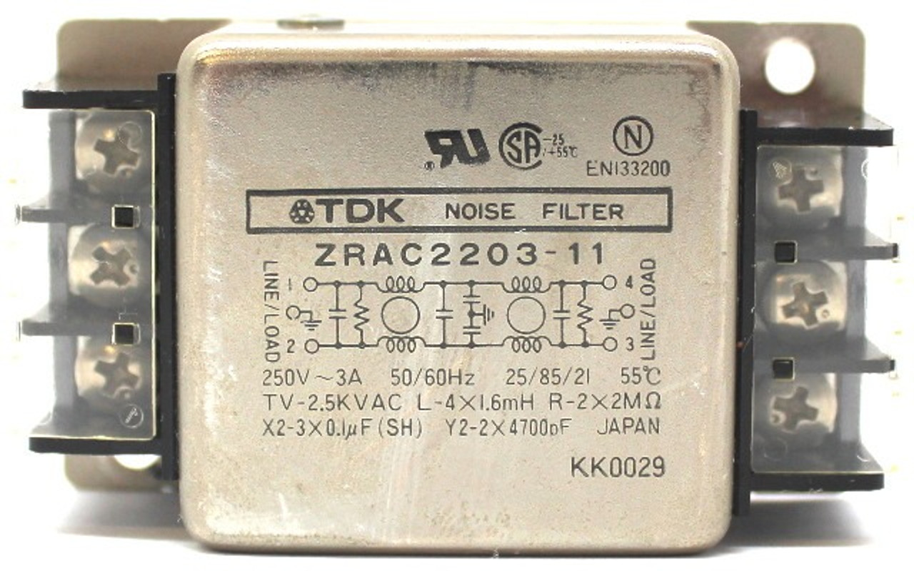 TDK ZRAC2203-11 Noise Filter 250V-3A, 50/60Hz