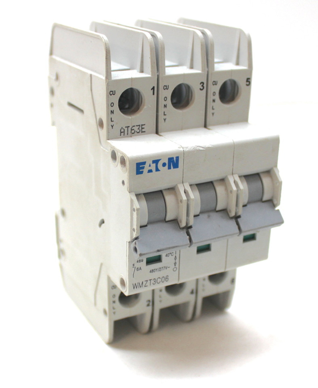 Eaton WMZT3C06 Circuit Breaker 3 Pole, 6A, 480/277V Din Rail Mount