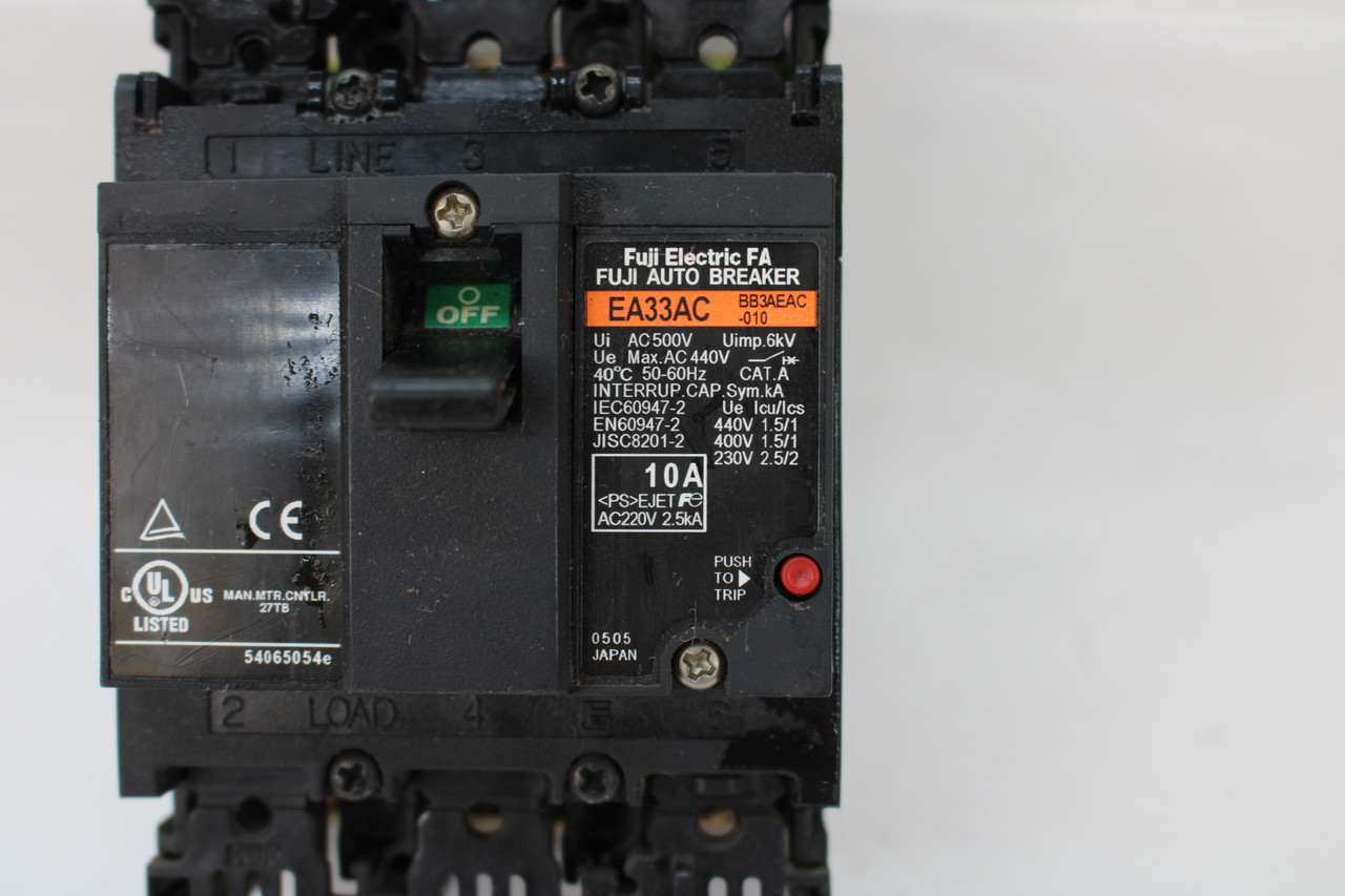 Fuji Electric EA33AC Circuit Breaker 10A