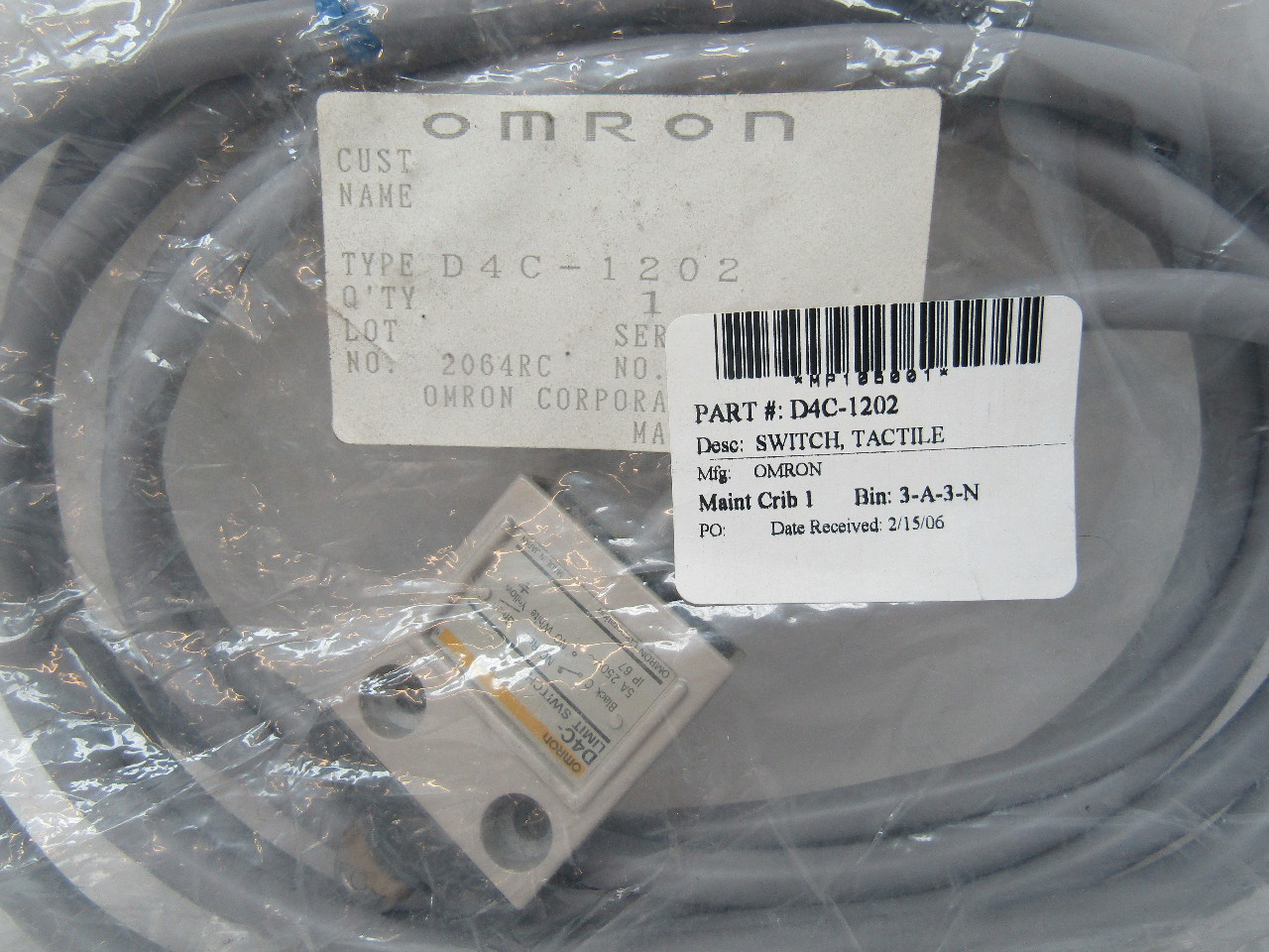 Omron D4C1202 Limit Switch 250V 5A