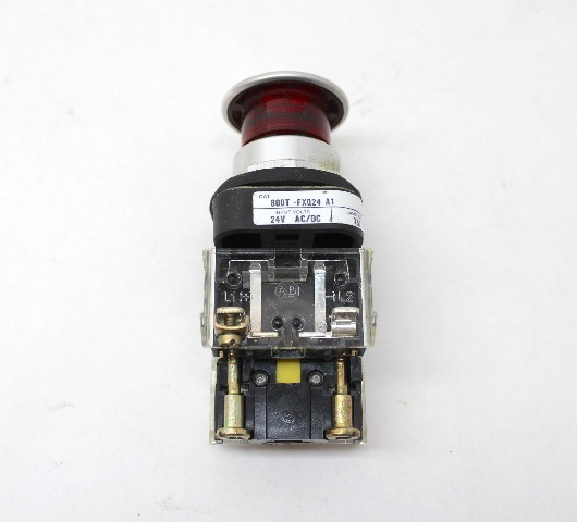 Allen Bradley 800T-FXQ24 A1 Red Illuminated Pushbutton 24 Vac/Vdc Series T