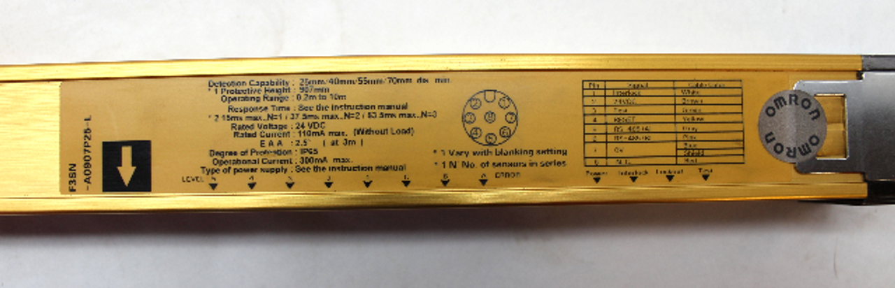 Omron F3SN-A0907P25-L Light Curtain Transmitter - 907mm