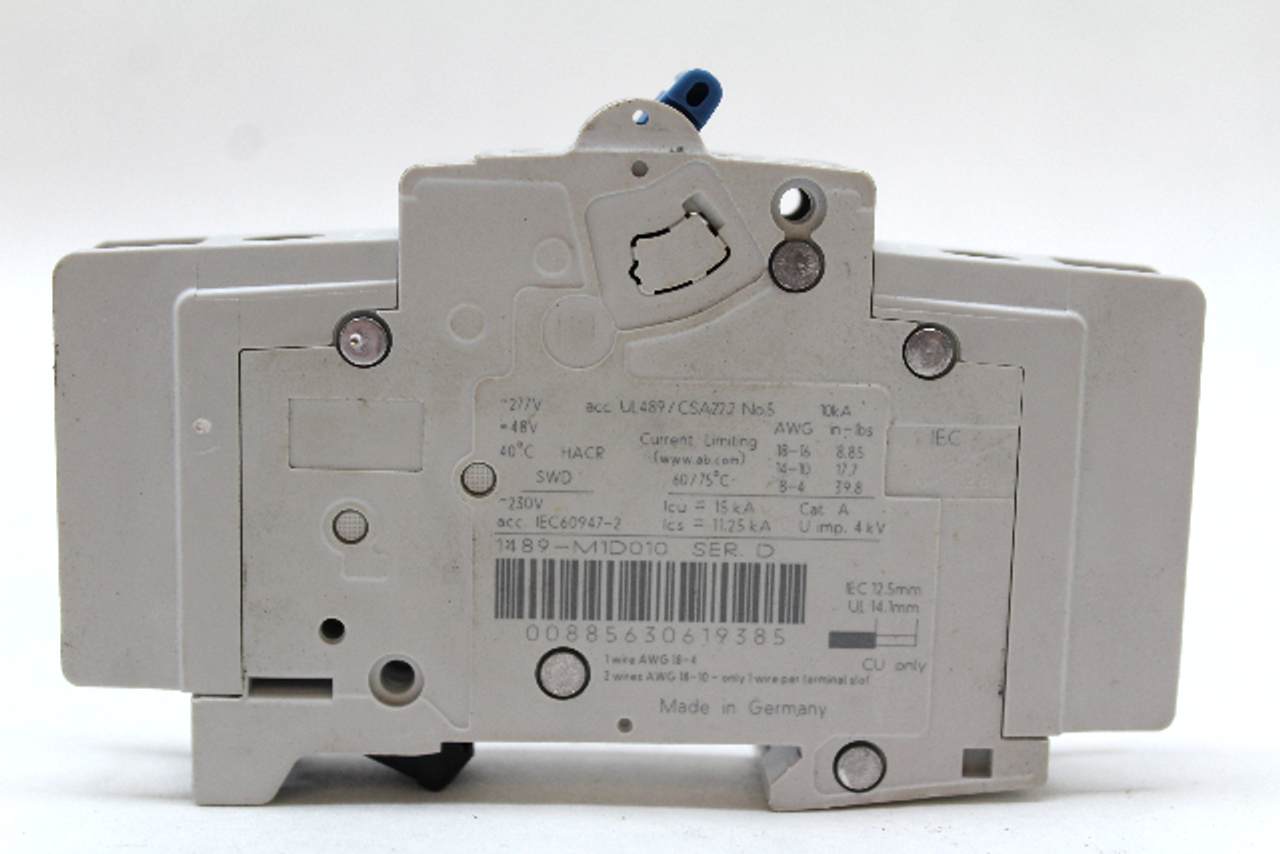 Allen Bradley 1489-M1D010 Ser. D Circuit Breaker, 1A, 1 Pole