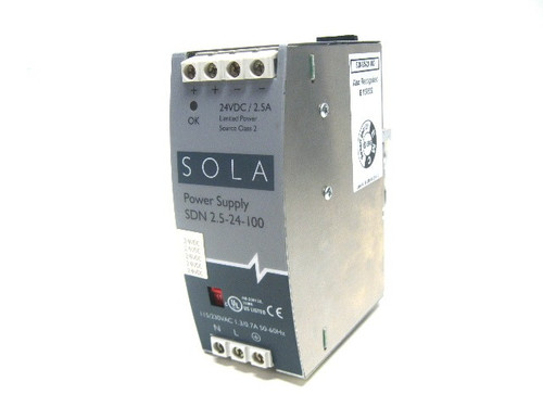 Sola SDN 2.5-24-100 Power Supply 115/230 Vac 24 Vdc Sola SDN 2.5-24-100 Power Supply 115/230 Vac 24 Vdc