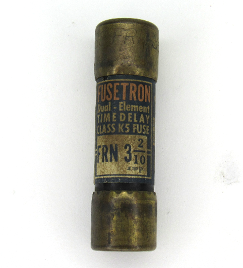 Bussman Fusetron FRN 3 2/10 Time Delay Fuse, Dual Element, 3 2/10 Amp, 250V AC