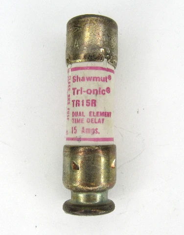 Gould Shawmut TR15R Tri-Onic Time Delay, Dual Element Fuse, 15 Amp, 250V AC