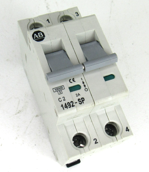 Allen Bradley 1492-SP2C020 Circuit Breaker, 2 Amp, 415V AC, 2-Pole