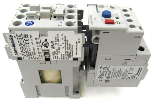 Allen Bradley 100-C16D*10 Ser. B Contactor, 25 Amp, 600V AC, 24V DC Coil, 3 Pole, w/ 193-EEDB Ser. C Overload Relay 3.2-16 Amp