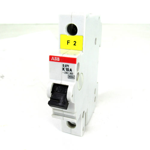 ABB S271 K10A Circuit Breaker, 10 Amp, 1-Pole, 277/480V AC