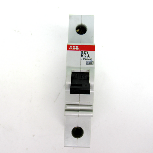 ABB S271 K2A Circuit Breaker, 2 Amp, 230/400V AC, 1-Pole