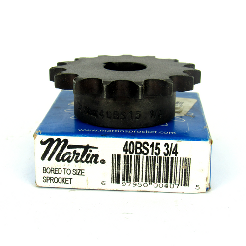 Martin 40BS15 3/4 Bored to Size Sprocket, 0.75" Bore Diameter