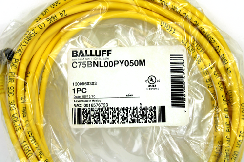 Balluff C75BNL00PY050M Connector Cable, 4-Pin
