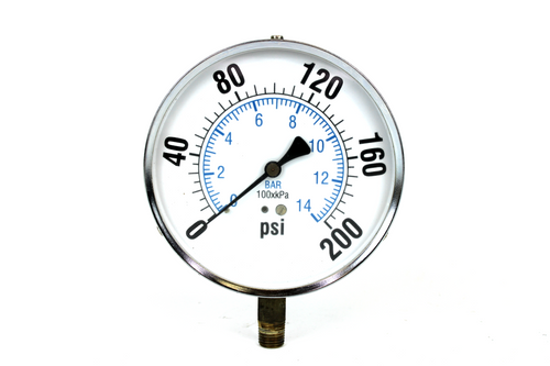 200 PSI Air Pressure Gauge, 14 Bar