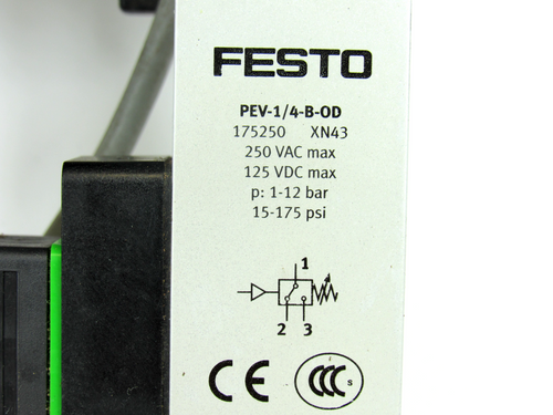 Festo MS4-EM1-1/4-S, MS4-LFR-1/4-D7-CUV-AS Regulator/ Valve/ Switch Assembly